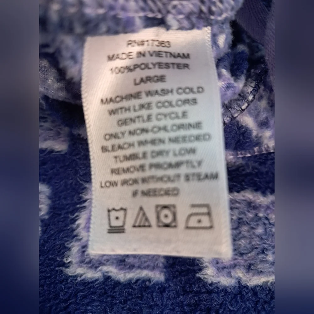 2 Pair Fleece Pants Sz L Lounge PJ Pants Blue & White Drawstring Waist Like NEW - Picture 12 of 12